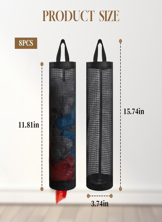 Gaahkai 8PCS Door Hanging Plastic Bag Holder, Mesh Shopping Grocery Bag Dispenser for Plastic Trash Bags - Image 2